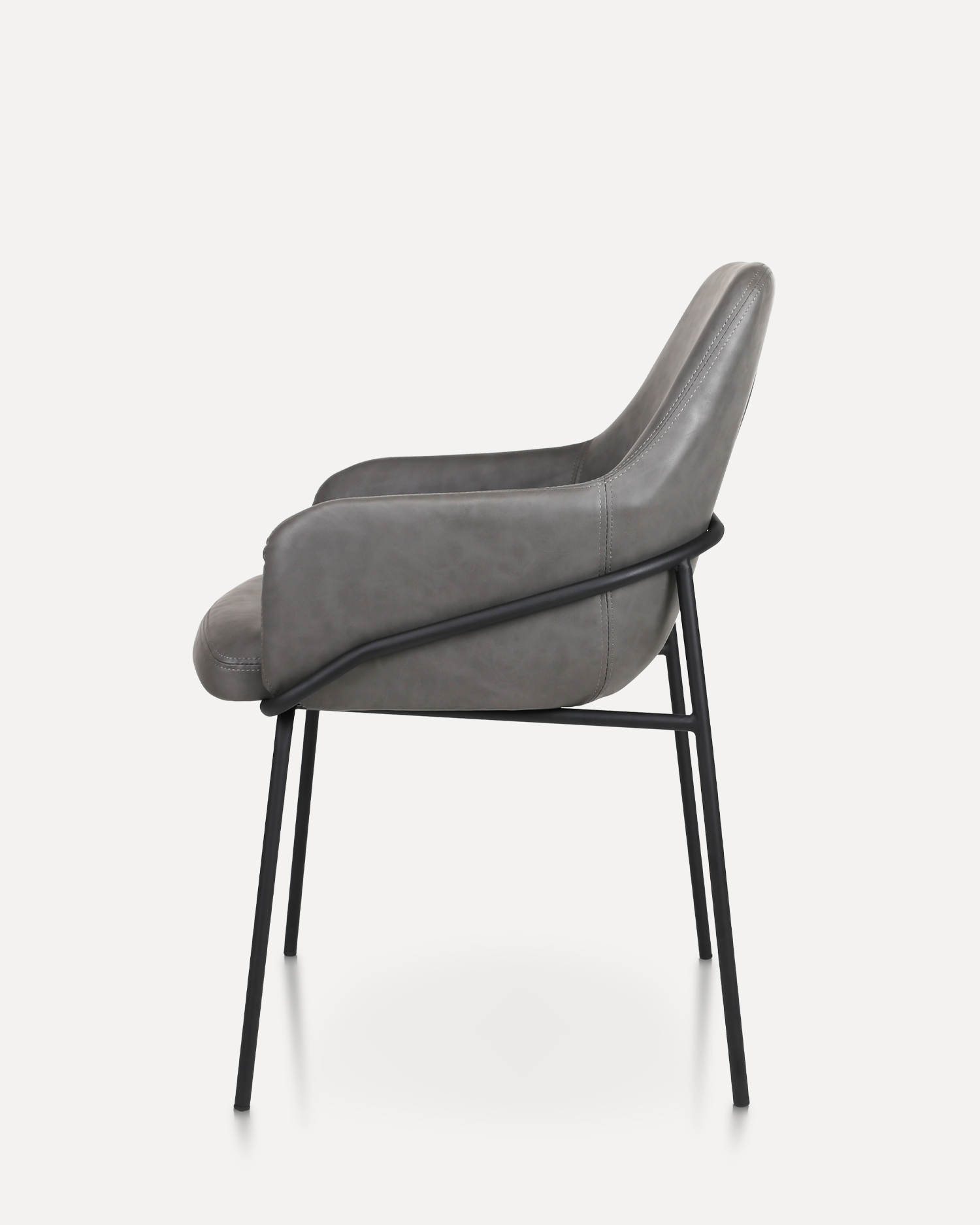 Cadeira de jantar de couro com braço Cadeira de jantar de couro com braço