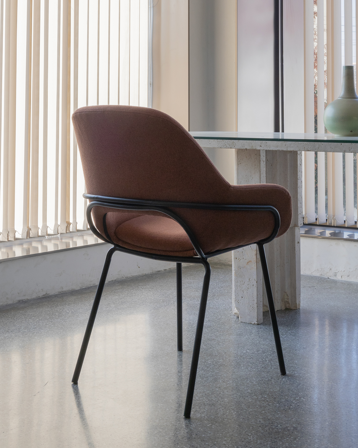 Cadeiras de jantar de base de metal Cadeiras de jantar de base de metal