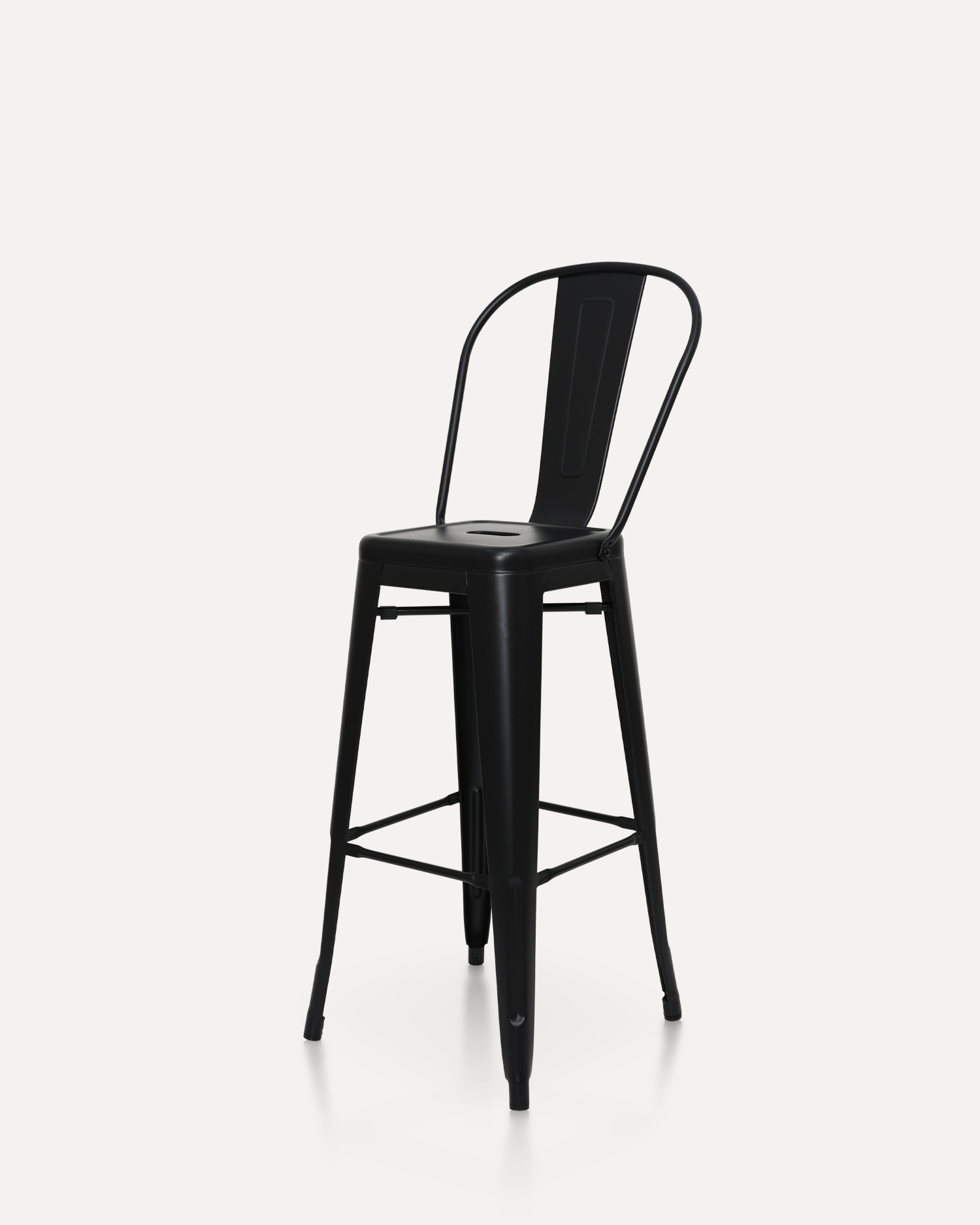 Black Metal Barstool com encosto Black Metal Barstool com encosto