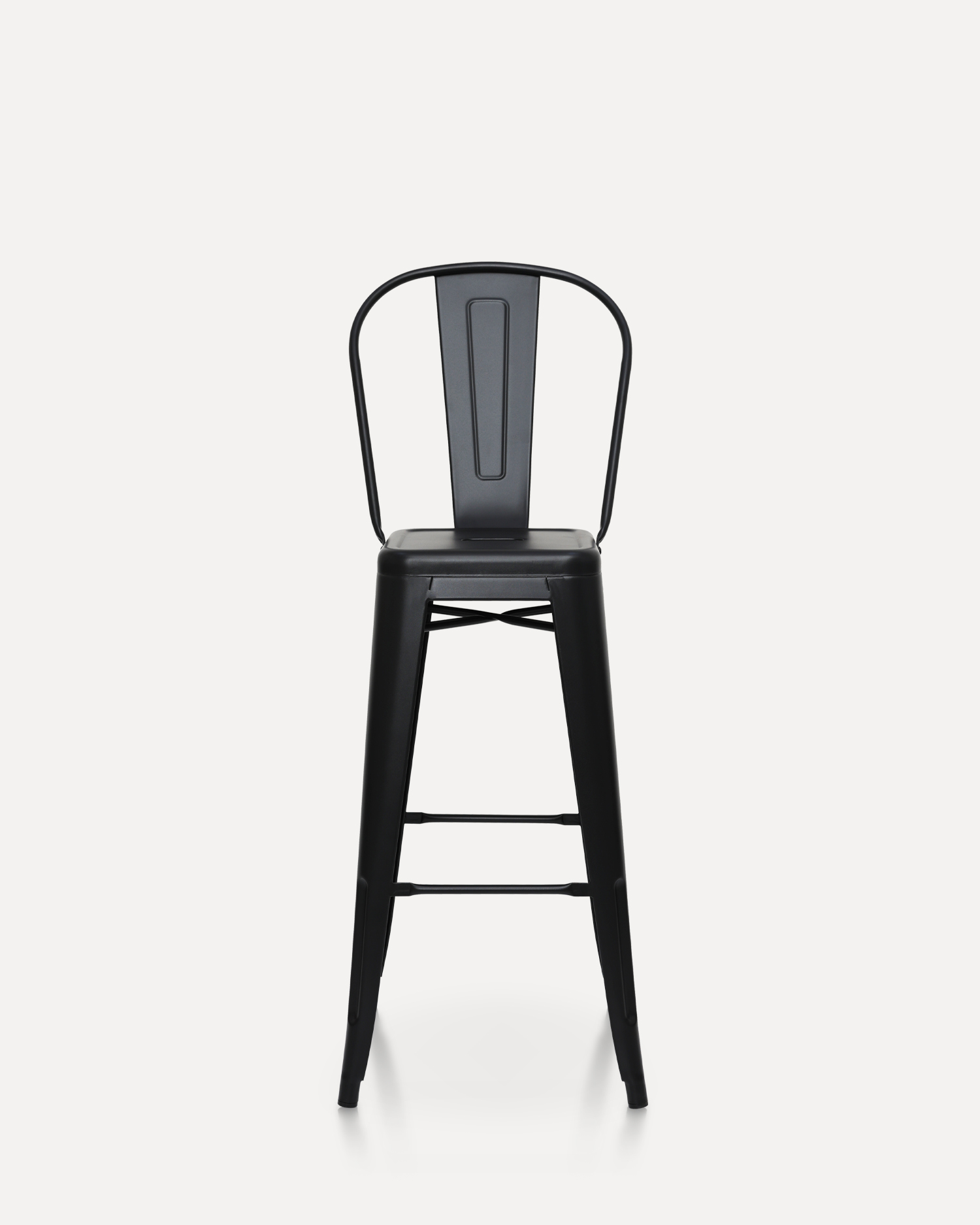 Black Metal Barstool com encosto Black Metal Barstool com encosto