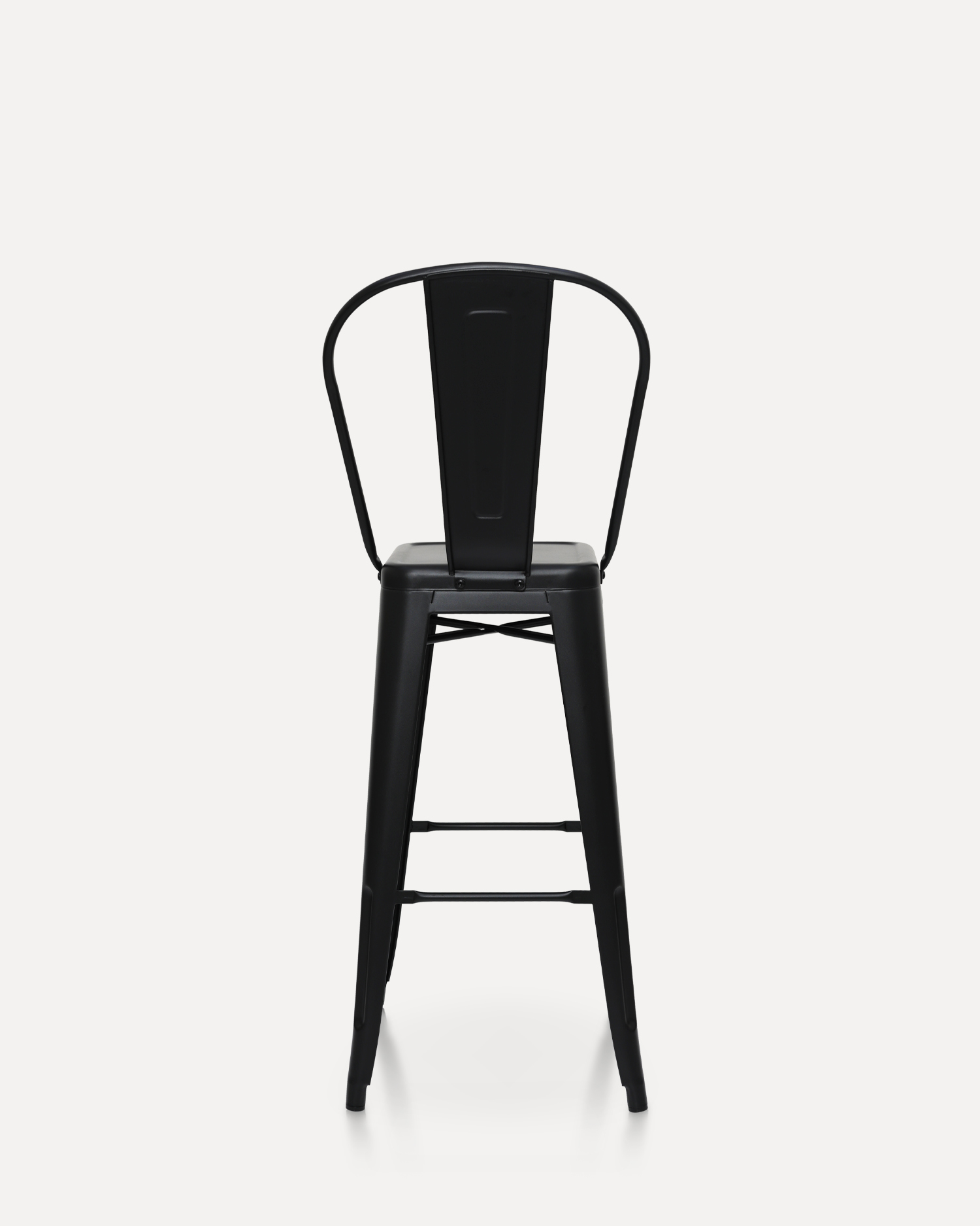 Black Metal Barstool com encosto Black Metal Barstool com encosto