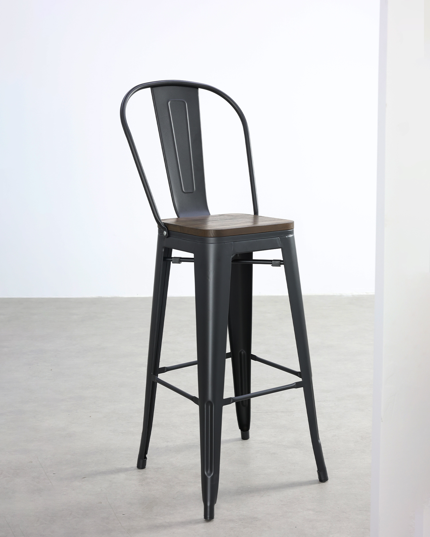 Cadeiras de design de refeições pretas retro Cadeiras de design de refeições pretas retro